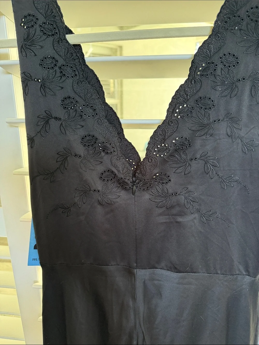 Hunter Bell NWT Size 4 Lulu Dress Black Embroidered Satin